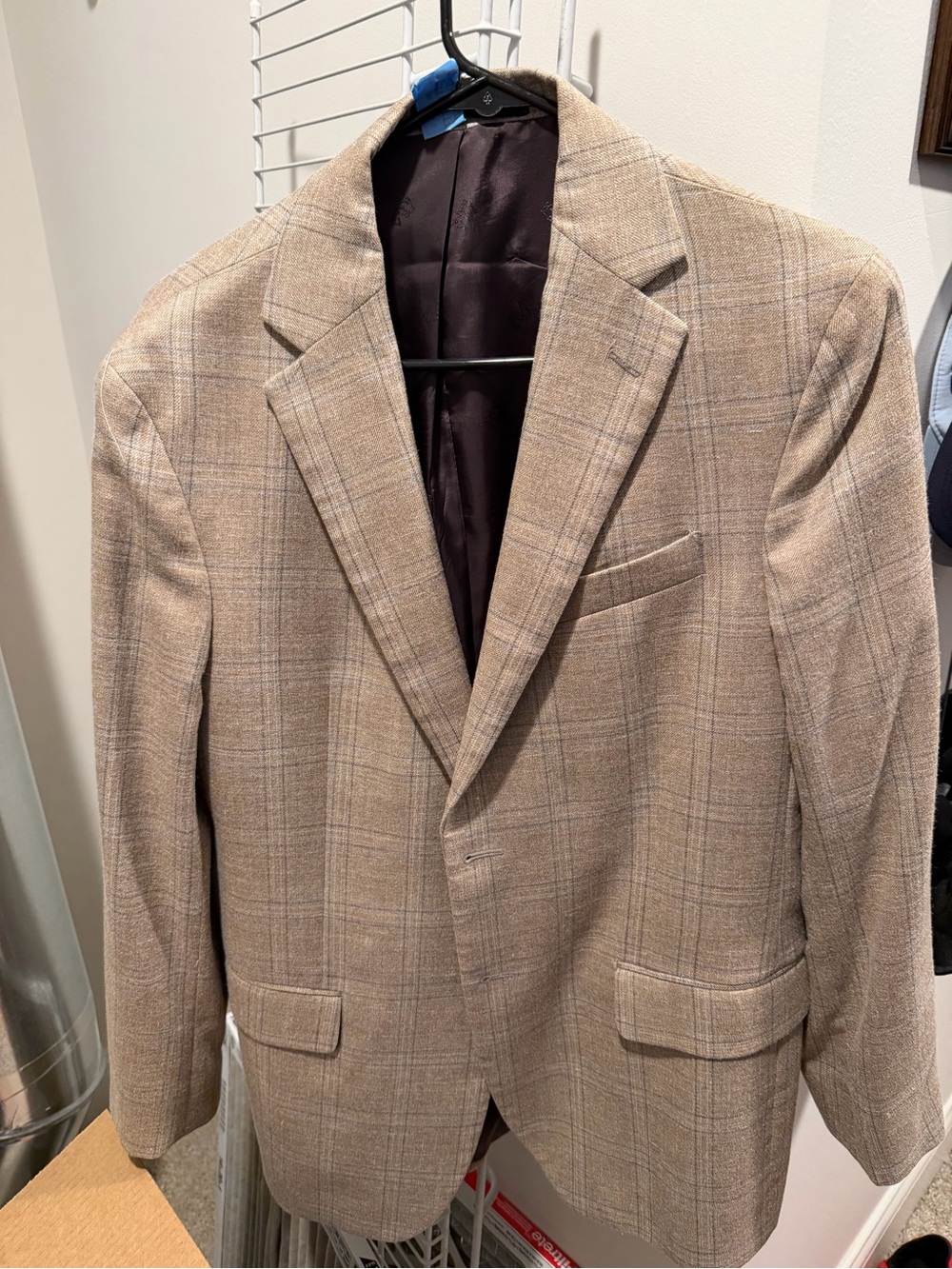 Jos. A. Bank Beige Plaid Sport Coat